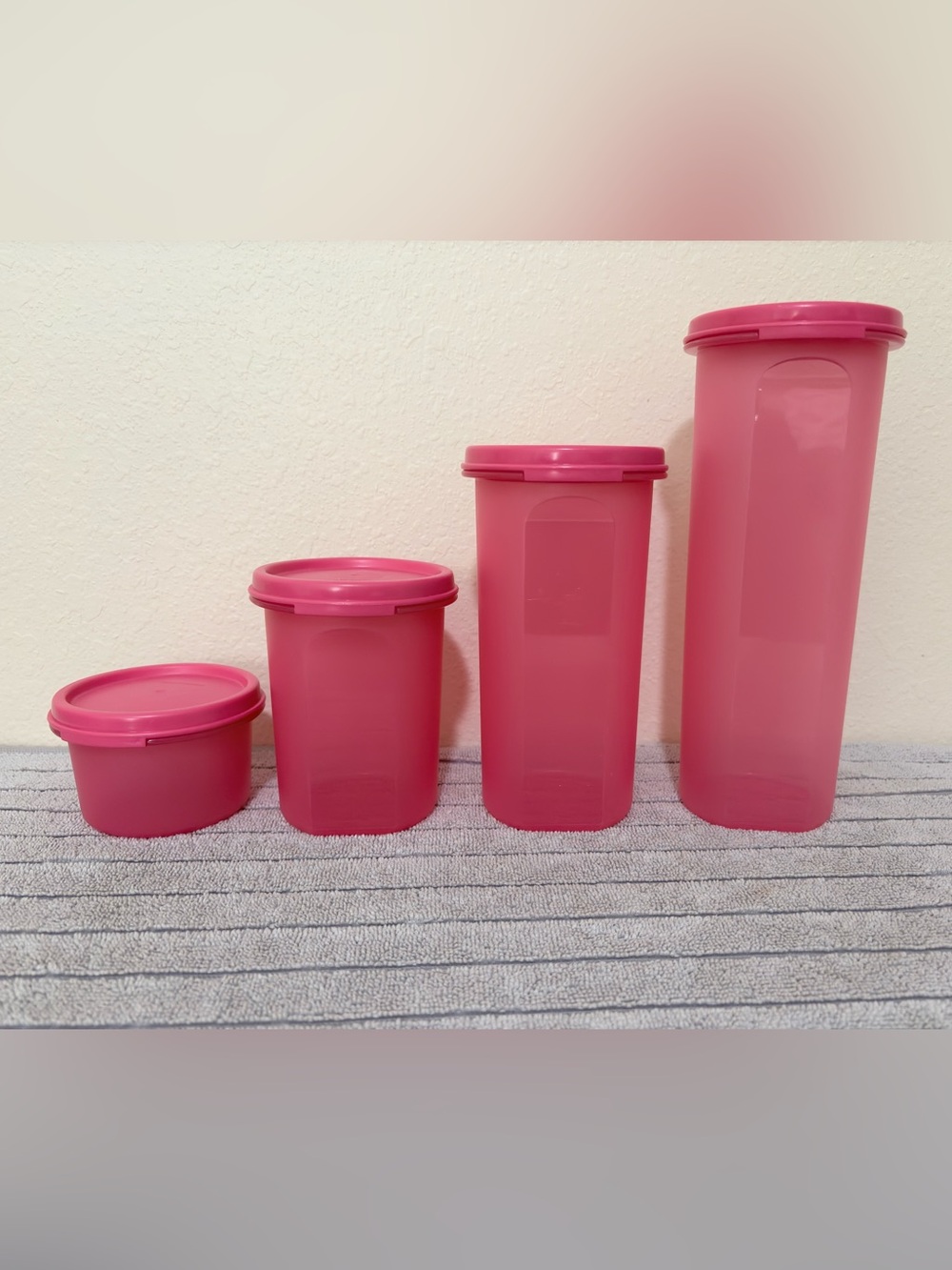 Tupperware set of 4 Pink Food Storage Container